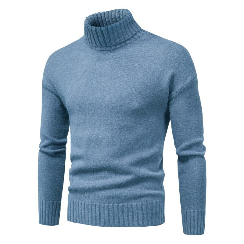 남성 니트 스웨터 겨울 솔리드 컬러 터틀넥 탑스 새로운 패션 따뜻한 편안한 캐주얼-긴팔 스웨터 양모베이스 셔츠